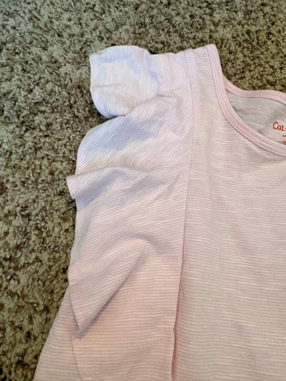 Cat & Jack Pale Pink Flutter Sleeve Tee - Picture 2 of 3